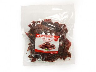 Кальмар филе с перцем (хот тейс): Говядина вяленая (строганина)