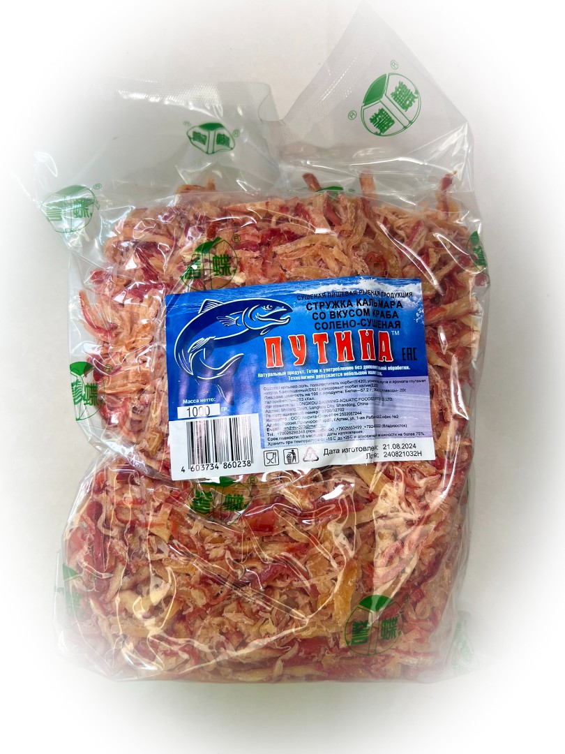 Кальмар стружка со вкусом краба "Розовая" (ПУТИНА) в Воронеже